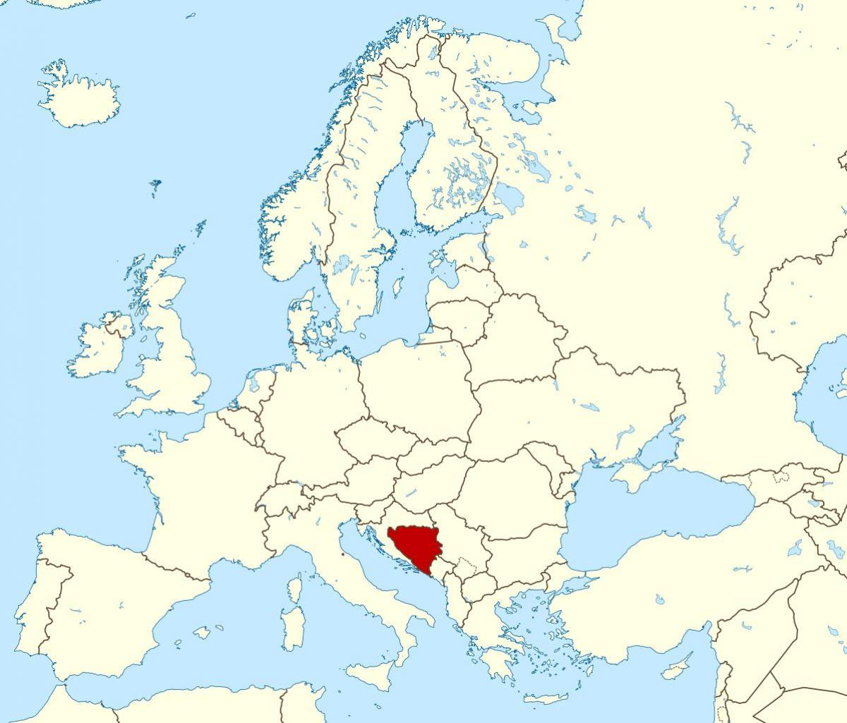 Босна и Херцеговина върху картата на света