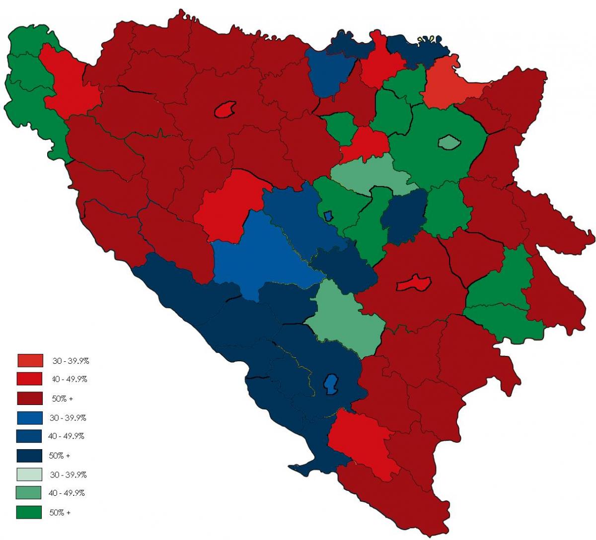 Босна религия картата