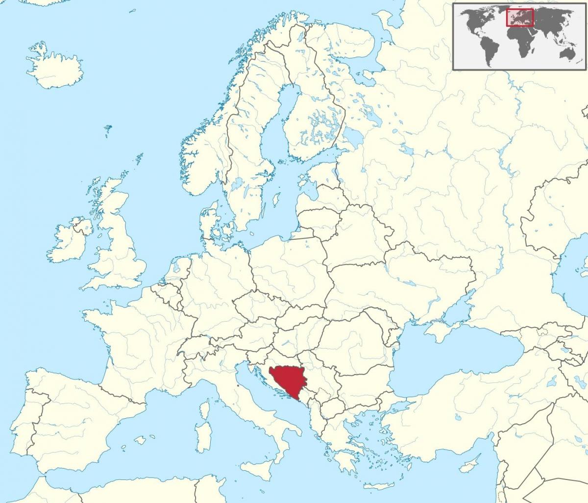 Босна на картата на Европа