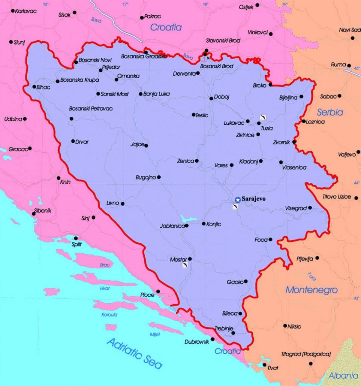 Политическата система на Босна и Херцеговина карта