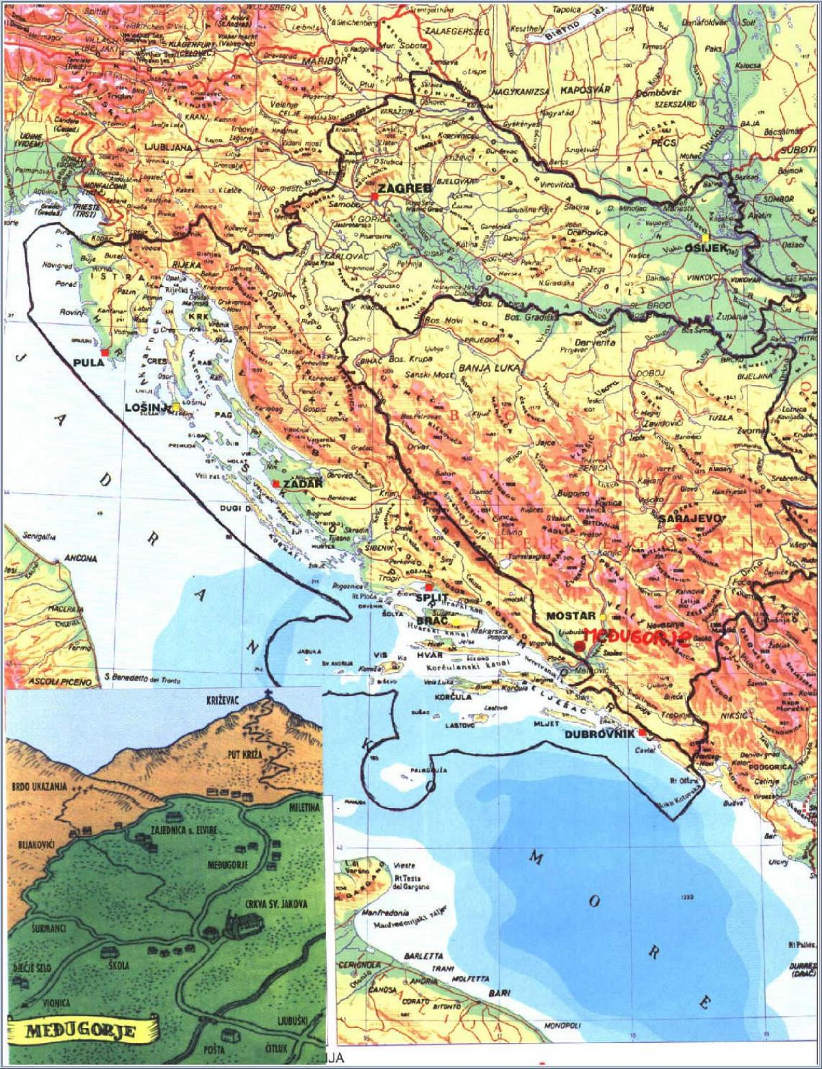 карта medjugorje, Босна и Херцеговина