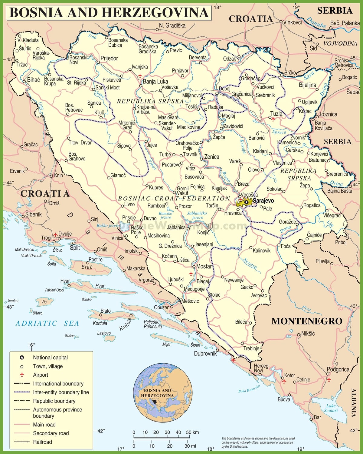 Карта на Босна път