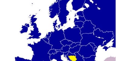 Карта на Босна и Херцеговина на Европа