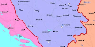 Политическата система на Босна и Херцеговина карта