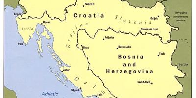 Карта на Босна и Херцеговина и в съседни страни.